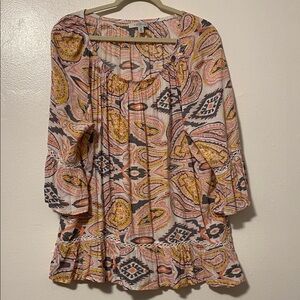 FEVER Paisley Tunic Size 1X PtP 25 inches Length 29